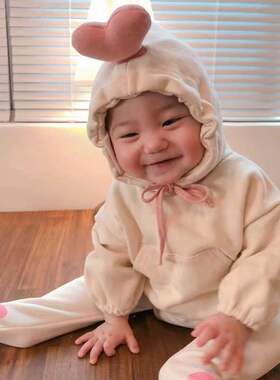 Baby Boy Girl Cute heart Costume Solid pink gray bodysuit wa