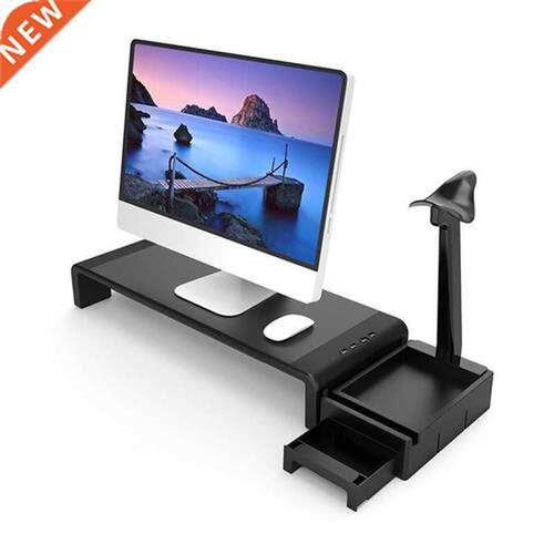 USB 2.0 Monitor Stand, Desktop Monitor Riser with Headphone