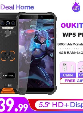 OUKITEL WP5 Pro IP68 Waterproof Smartphone 8000mAh Triple C