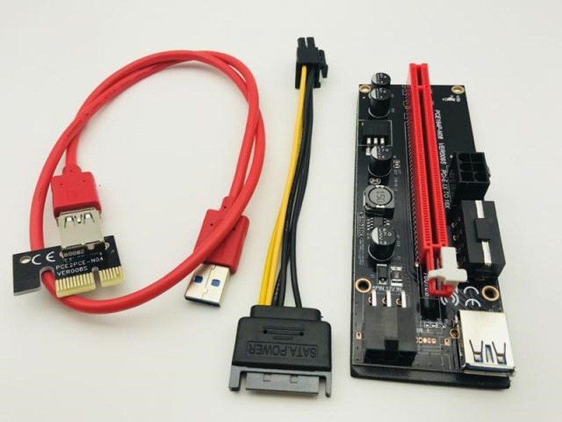 009S PCI Express Adapter PCI-E 1X to 16X Slot Riser Card Ext