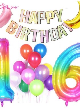 Rainbow Theme Party Decoration Foil Balloons 40inch Colorful