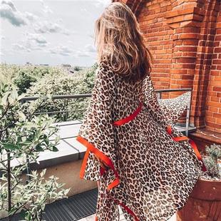 2021 Women Swimsuit Cover Up Sleeve Beach Tunic Dress Robe D