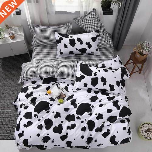 Blck White Leoprd Cow Printed Bed Cover Set Kid Duvet Cove