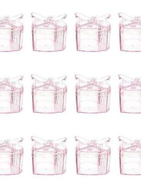 12pcs Gift Wedding Heart Cookie Box Transparent Box Candy