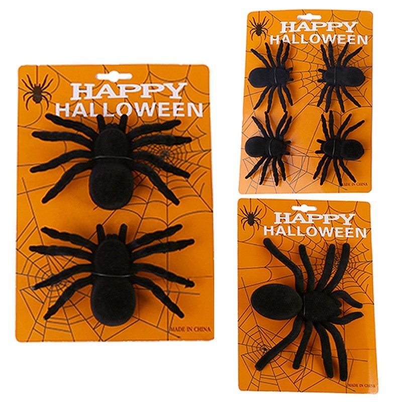 Halloween Ghost Festival Flocking Spider Luminous Short
