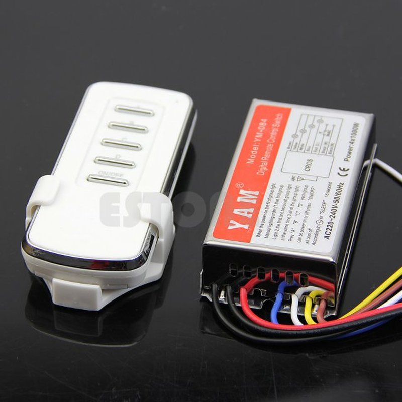 AC 220V Digital Remote Control Switch 4 Ways ON/OFF Controll