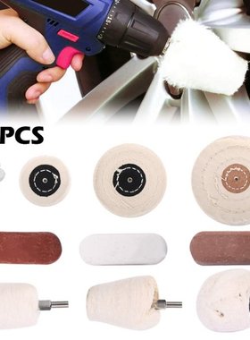 10 Pcs/set Buffing Pad Polishing Wheel with 3Pcs Rouge Compo