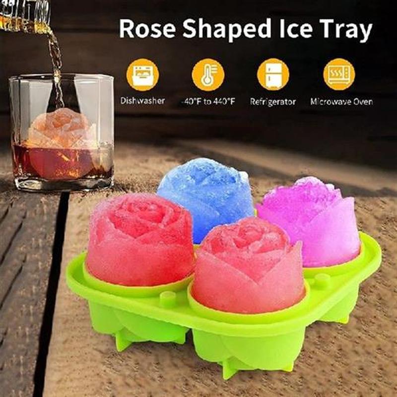 Summer Rose 6-hole Ice Cube Mold Frozen Ice Grille Whiskey