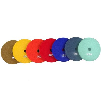 7Pcs Diamond Polishing Pads 5 Inch Wet Polishing Pads Grindi