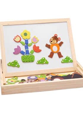Wooden Magnetic Whiteboard Puzzle Toys Kids Early Educationa
