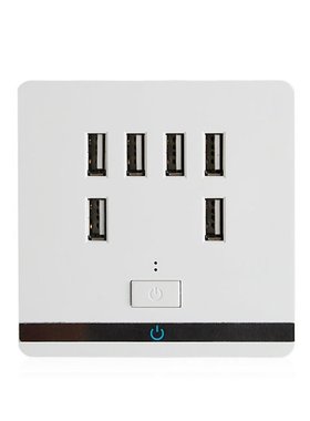 3.4A 6 Port USB Wall Charger Outlet Power Receptacle Socket