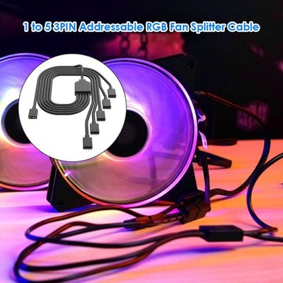 Splitter Cable Computer Accessories 1 to 5 3PIN ARGB Fan Spl