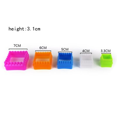 5Pcs Biscuit Mould Cookies Cutter Molds Plastic Cake Mould P