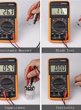 DT9205A Digital Handheld Multimeter AC DC 20A Ammeter Voltag