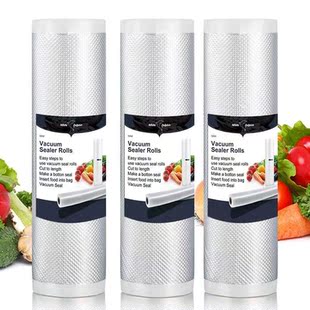 3 rolls Vacuum Seal Bags Storage Bag Vacuum Bag Food Vacuum