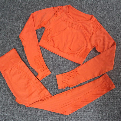 Yoga Set Women Workout Clothes Flawless Knit Long