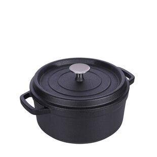 24cm Cast iron Dutch Oven Cast Iron Saucepan Soup Pot 3.8L 2