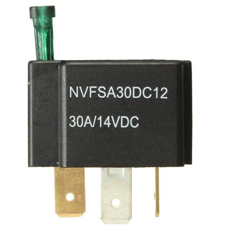 5PCS 12V 30A Car 4-Pin Normally Open Contacts Fused Relay On