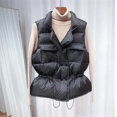 Winter Down Vest Women Short Vest Windbreaker Lightweight Co