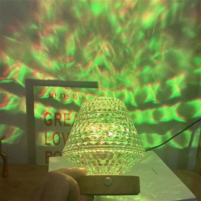 Acrylic Crystal LED Desktop Decor Light Portable Nightstand