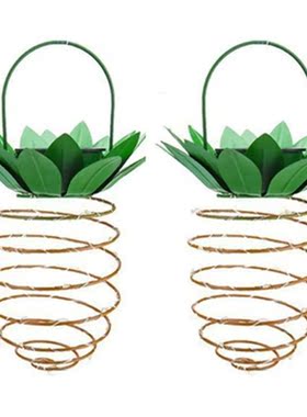2 Pcs Solar Pineapple Lantern Outdoor Garden Hanging Tree Li