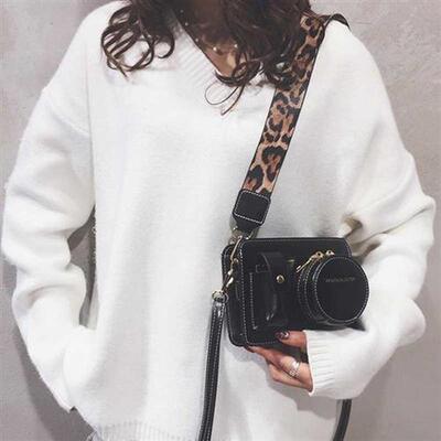 Women Camera PU Leater Messenger Bags For Party Waterproof