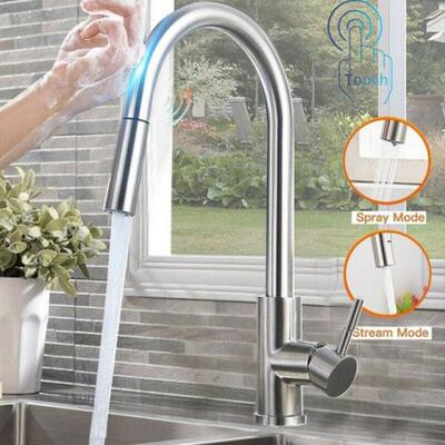 Kitchen touch-sensitive stainless steel faucet basin inducti