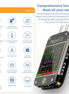FNIRSI-C1 Type-C PD Trigger USB-C Voltmeter Ammeter Fast Cha