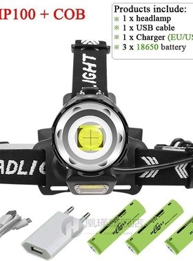 500000LM XHP100 powerful led headlight 18650 XHP90 led headl