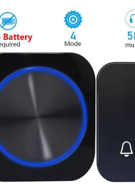 Self Powered Wireless Waterproof DoorBell Door Bell Night Li