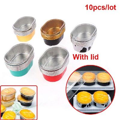 10Pcs/Lot Aluminum Foil Baking Cup Heat Resistant Cake Cups