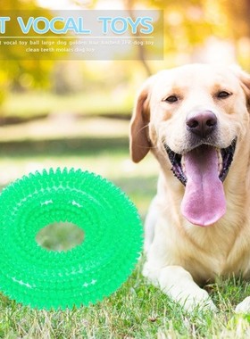 Teeth Cleaning Circle Ring Pet Toy Retriever Squeak Biting B