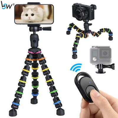 Tripod Stand for Phone with Mobile phone Holder Gopro Mount,