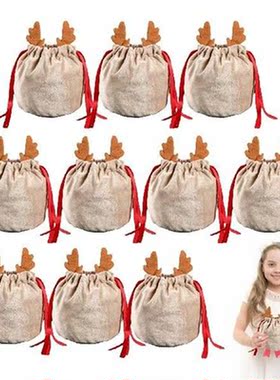Christmas Sack 10 Pcs Santa Sacks Drawstring Christmas Bags