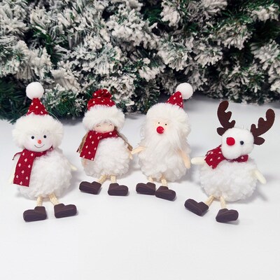 Christmas Plush Angel Girl Snowman Pendant Santa Claus Snowm