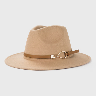 Fashion Wool Fedora Hat For Women Men Winter Autumn Church J