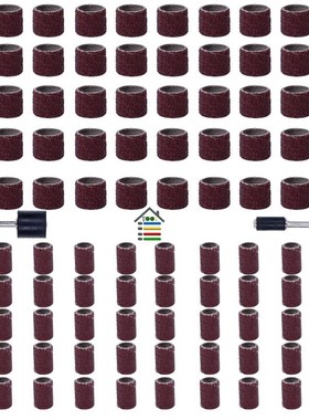 100pcs/set 80Grit Drum Sanding Kit 1/2 1/4 Inch Sand Mandrel