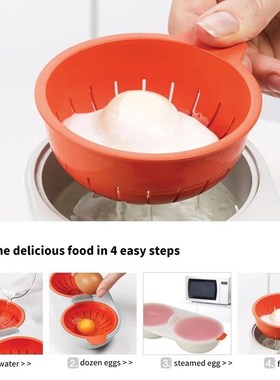 Microwave Food Grade Cookware Double Cup Egg Boiler Kitchen