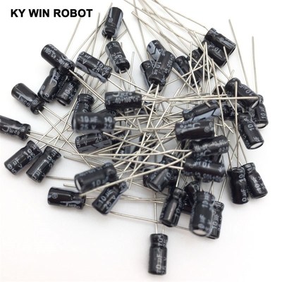 100pcs Aluminum electrolytic capacitor 10uF 25V 4*7 Electrol