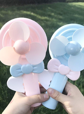 1 Pcs Manual Hand Press Lollipop Shape Mini Fan Portable Kid