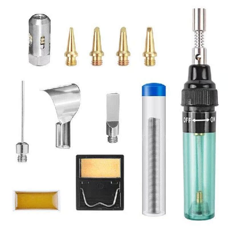 12 in 1 Cordless Torch Soldering Kit Butane Gas Electric