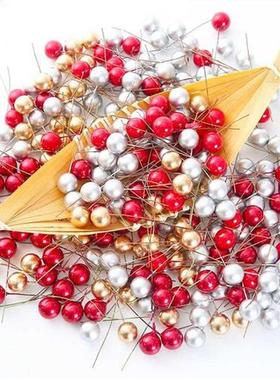 50/100pcs/Lot mini plastic berry artificial flower red cherr