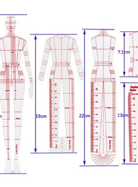 4PCS/set Women Fashion Drawing Ruler Figure Drawing Template