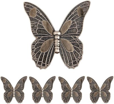 5Pcs Butterfly Drawer Knobs and Handles for Cupboard Door Ca