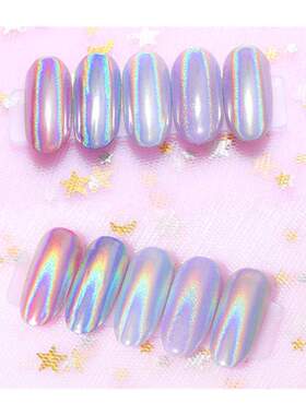 Silver Holographics Laser Nail Glitter Chrome Powder Dust Se