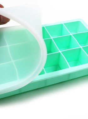 15 Grid Food Grade Silicone Ice Tray Home With Lid DIY Homem