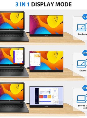 Portable Monitor 2K 16'' Ultra-clear 2560x1600  sRGB