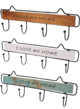 Wall Mounted Clothes Hanger 4 Hooks Hat Key Holder Laundry C