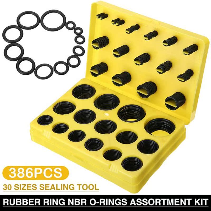 386pcs Rubber O Ring Kit Seal Gasket Universal Rubber O-ring