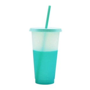 Color Changing Cups with Lids and Straws Cold Coffee Tumbler